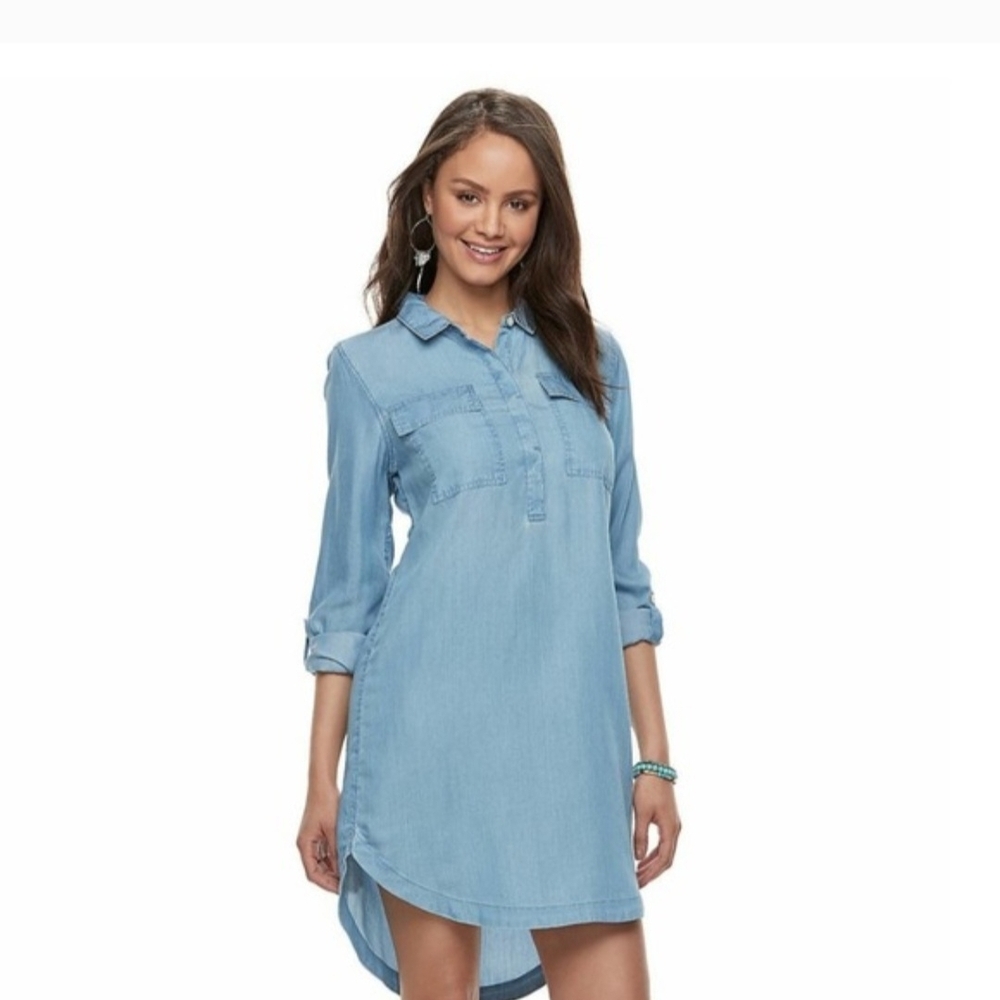 Light Blue Chambray Shirt Dress